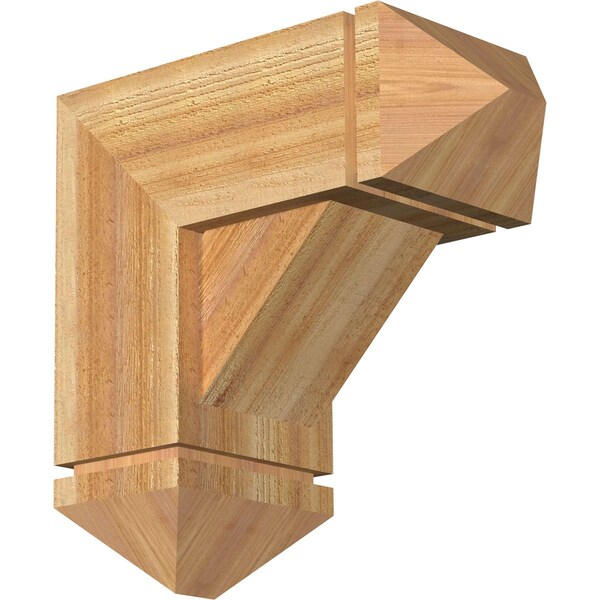 Ekena Millwork Traditional Arts and Crafts Rough Sawn Bracket w/ Offset Brace, Western Red Cedar, 8"W x 18"D x 18"H BKT0806X18X18TRA03RWR - main